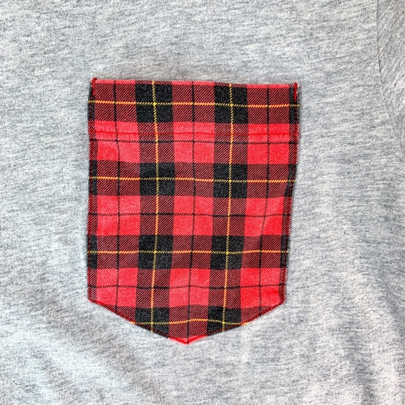 Adidas Sample Grey T-shirt Red Plaid Size M - Picture 5 of 6